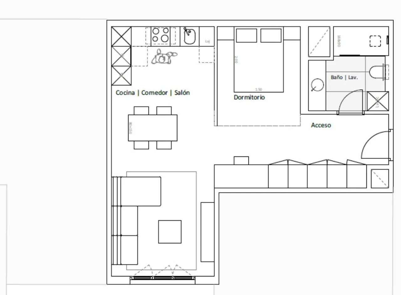 living - 71m² apartment for sale in Justicia, Madrid - Floor Plan - 1