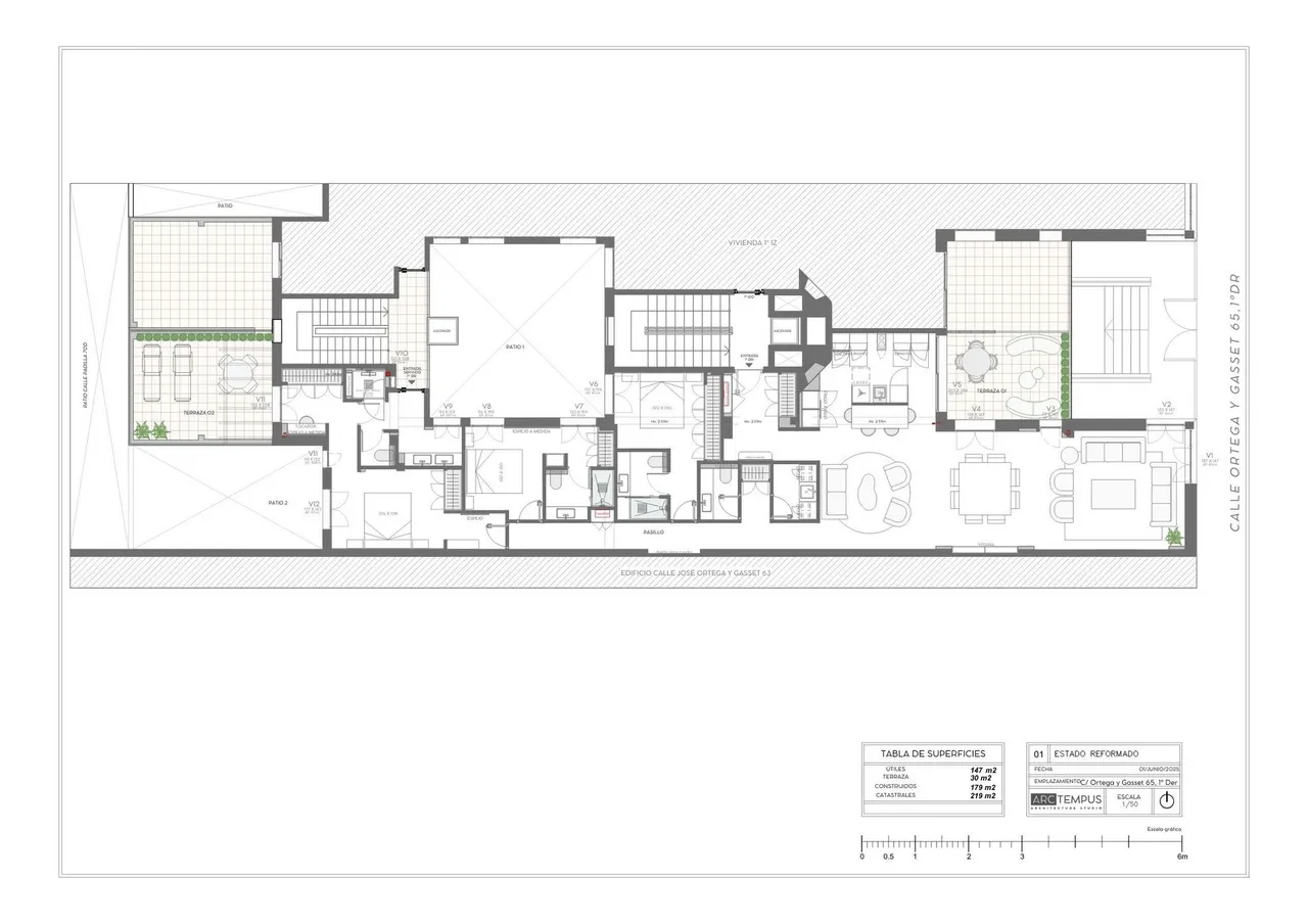 living - Piso de 219m² en venta en Lista, Madrid - Plano del piso - 1