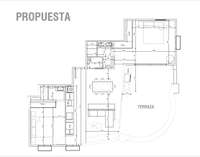 living - Ático de 120m² en venta en Cortes / Huertas, Madrid - Plano del piso thumbnail - 1