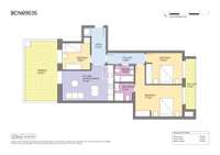 living - Piso de 88m² con 20m² terraza en venta en Poblenou - Plano del piso thumbnail - 1