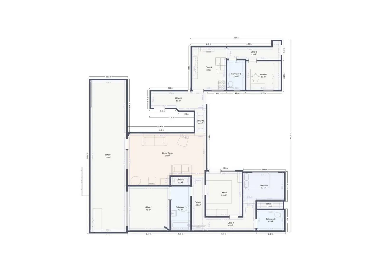 living - 172m² apartment with 30m² terrace for sale in Fuente del Berro - Floor Plan - 1