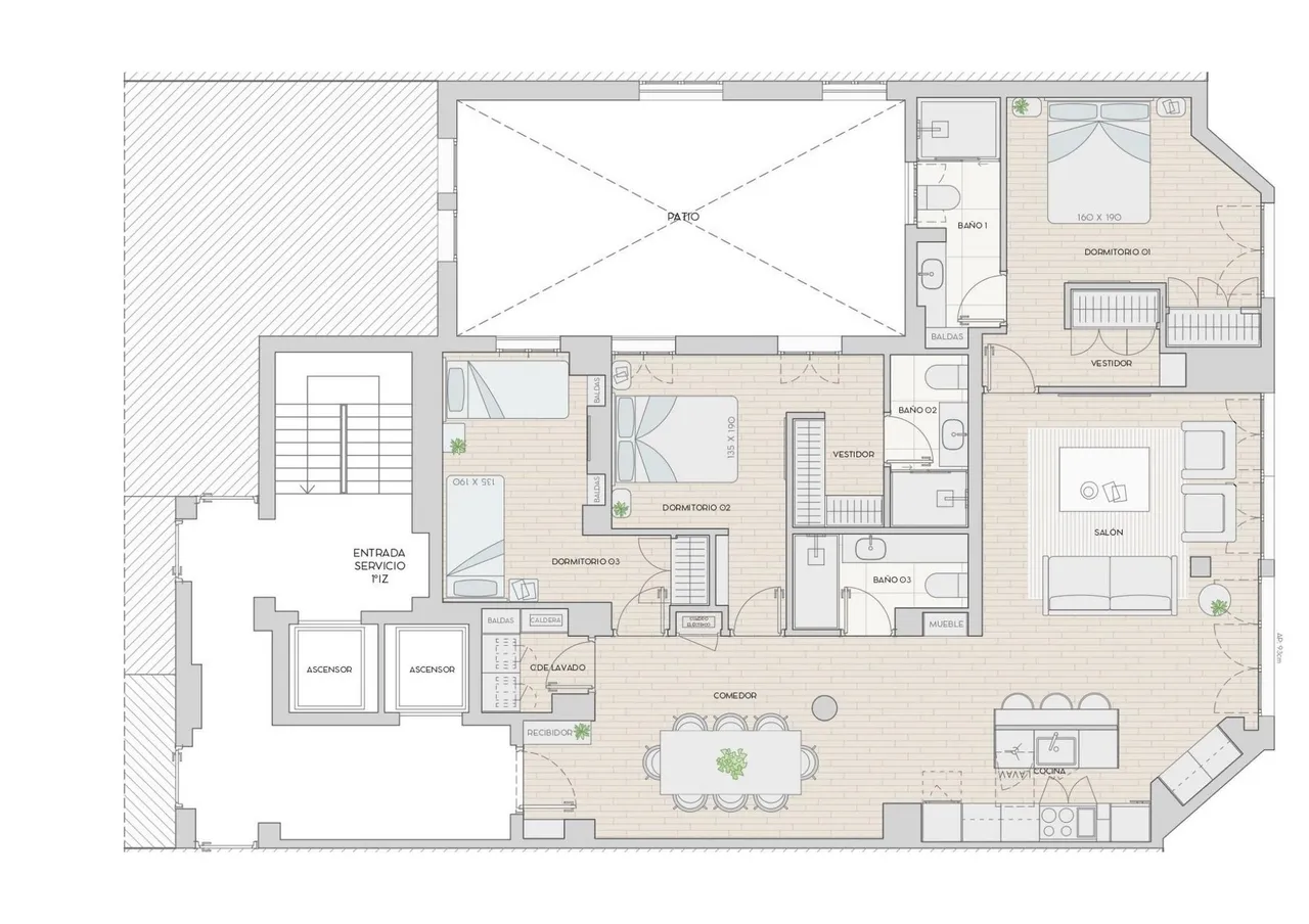 living - 150m² apartment for sale in Goya, Madrid - Floor Plan - 1