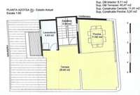 living - Ático de 210m² con 40m² terraza en venta en Palma de Mallorca - Plano del piso thumbnail - 3