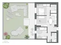 Trilocale Compact di 85 m2 - Edificio A1 - LivinUp  | Milano - Floor Plan thumbnail - 1