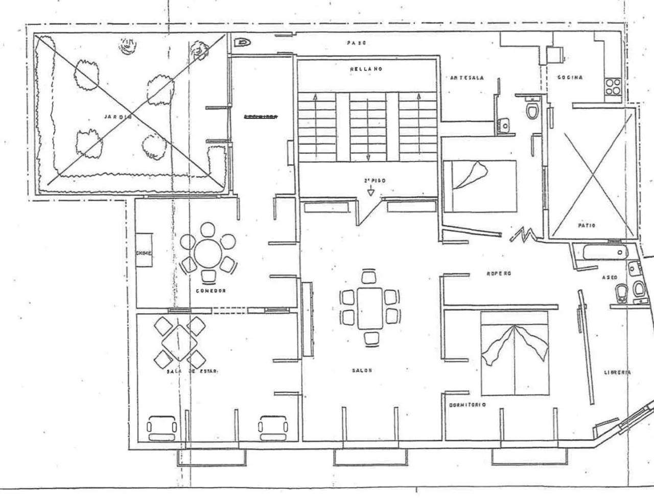 living - Ático de 445m² con 60m² terraza en venta en Ibiza ciudad - Plano del piso - 2