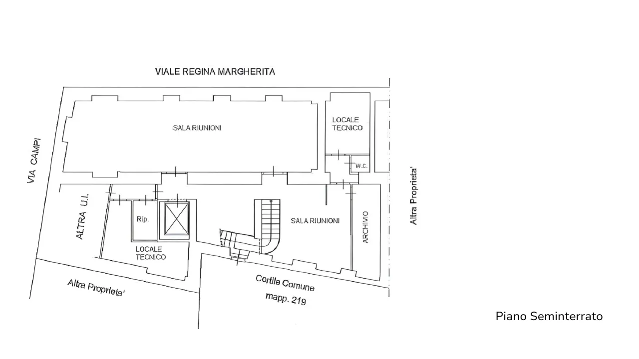 office - Regina Margherita 24 - Kantoor - Dils - Verdiepingsplan - 1