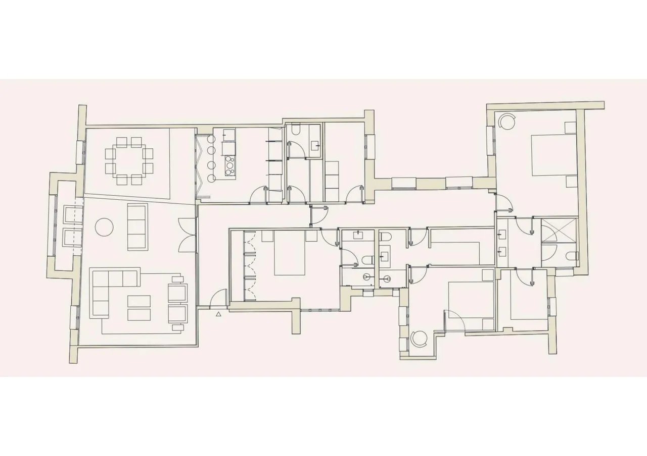 living - Piso de 234m² en venta en Almagro, Madrid - Plano del piso - 1