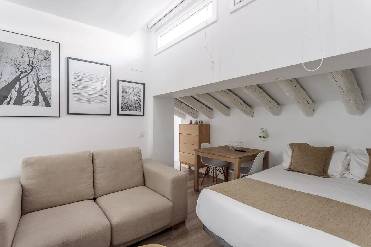 living - Piso de 35m² en alquiler en Sol, Madrid - gallery - 5