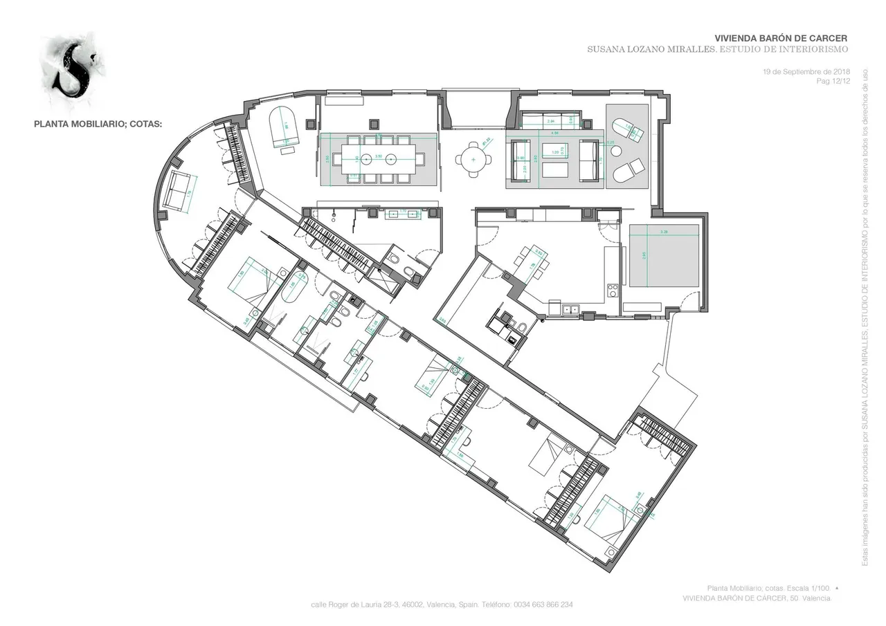 living - 376m² apartment for sale in Sant Francesc, Valencia - Floor Plan - 1