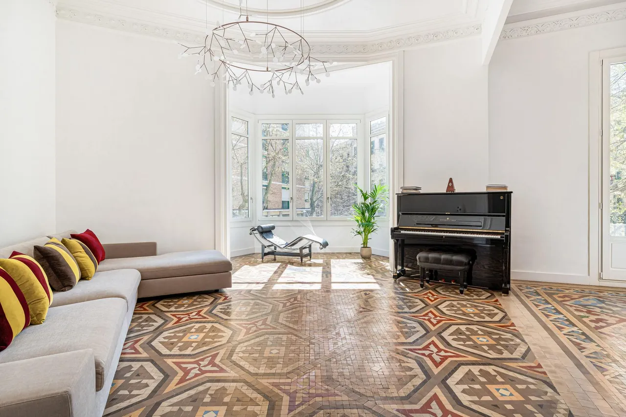 living - Piso de 222m² con 48m² terraza en venta en Eixample Derecho - gallery - 2