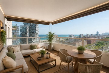 living - Piso de 112m² con 16m² terraza en venta en Diagonal Mar - featured