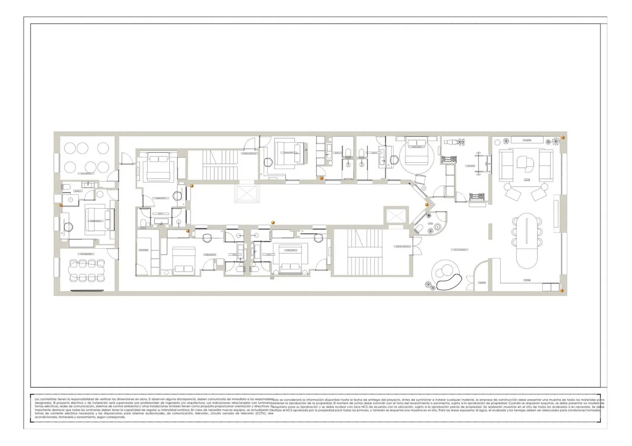 living - Piso de 444m² en venta en Castellana, Madrid - Plano del piso - 1