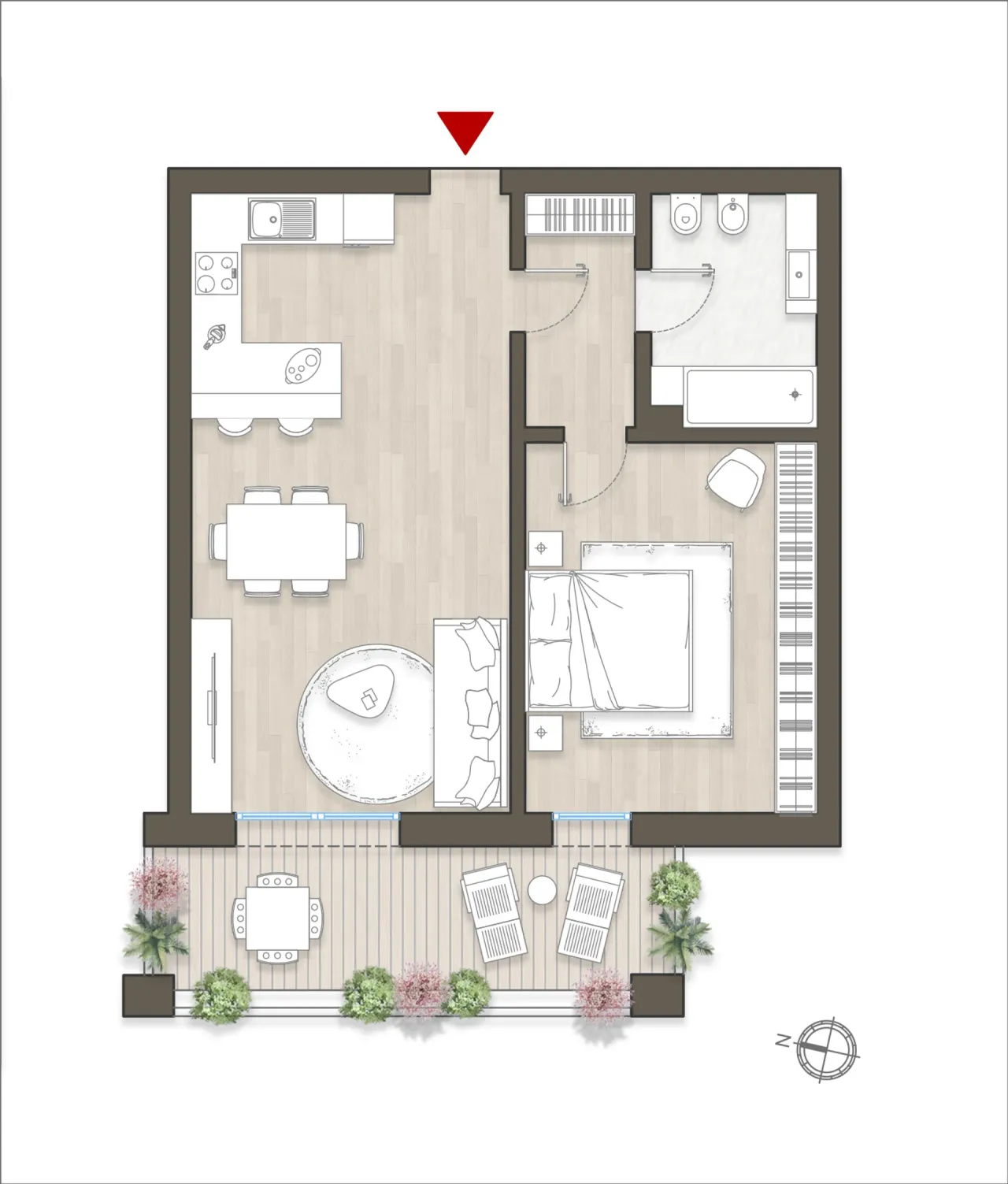living - Caviglia 3A - unità 4 - Living - Dils - Plan d'étage - 1