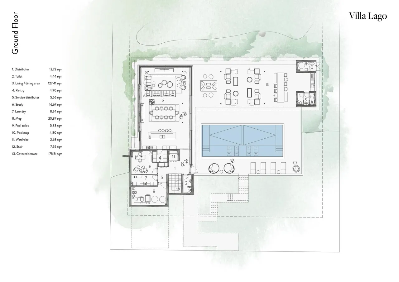living - Casa / villa de 815m² con 1,572m² de jardín en venta en Sotogrande - Plano del piso - 1
