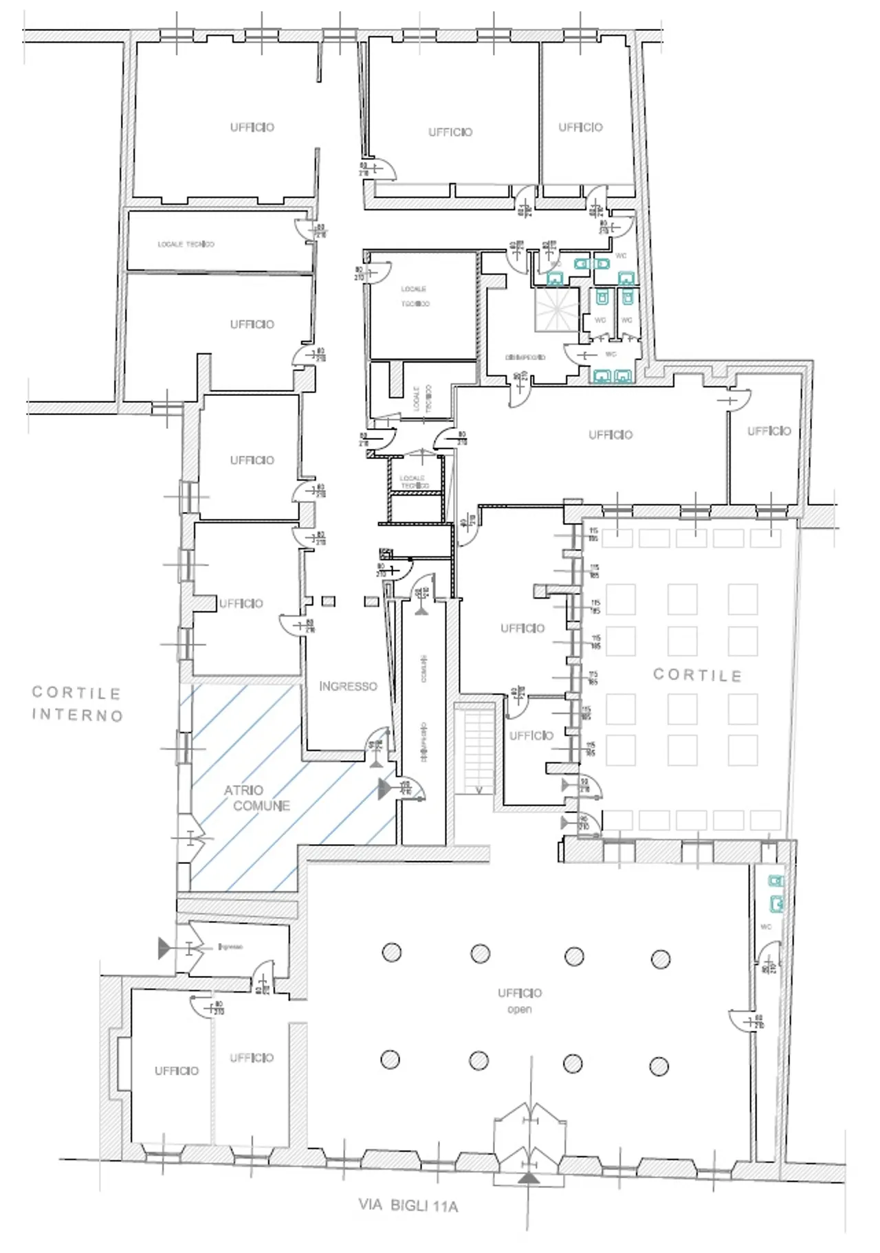 office - Bigli 11 - Office - Dils - Verdiepingsplan - 1