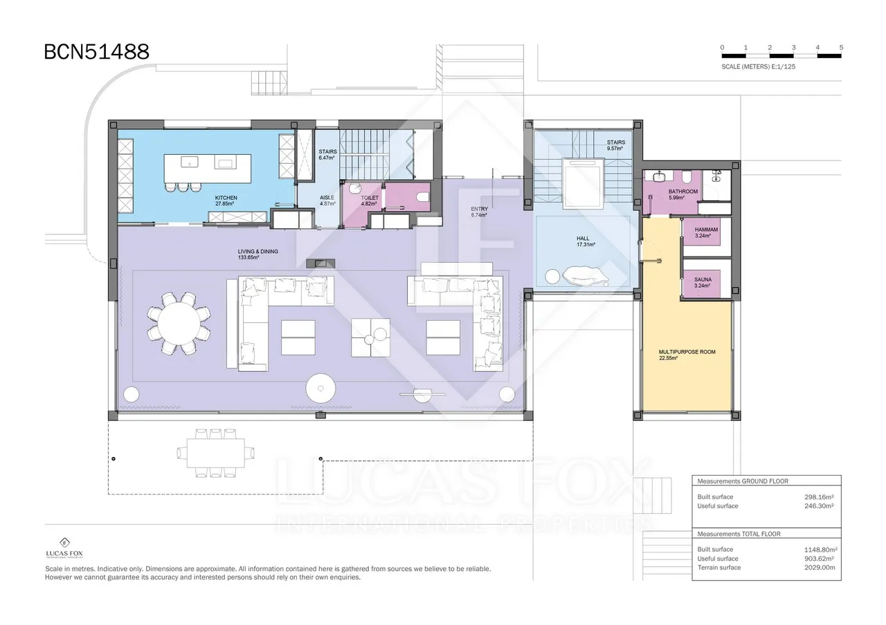 living - Casa / villa de 1,148m² con 1,731m² de jardín en venta en Pedralbes - Plano del piso - 2