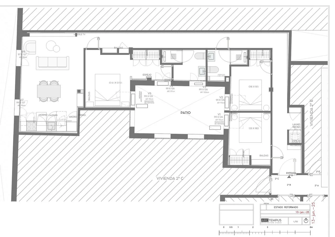 living - 101m² apartment for sale in Retiro, Madrid - Floor Plan - 1