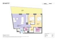 living - 82m² apartment with 35m² terrace for sale in Diagonal Mar - Floor Plan thumbnail - 1