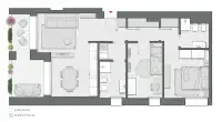 Two Bedrooms of 95 sqm - Edificio C2 - LivinUp  | Milano - Floor Plan thumbnail - 1