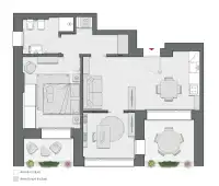 One Bedroom of 73 sqm - Edificio C2 - LivinUp  | Milano - Floor Plan thumbnail - 1