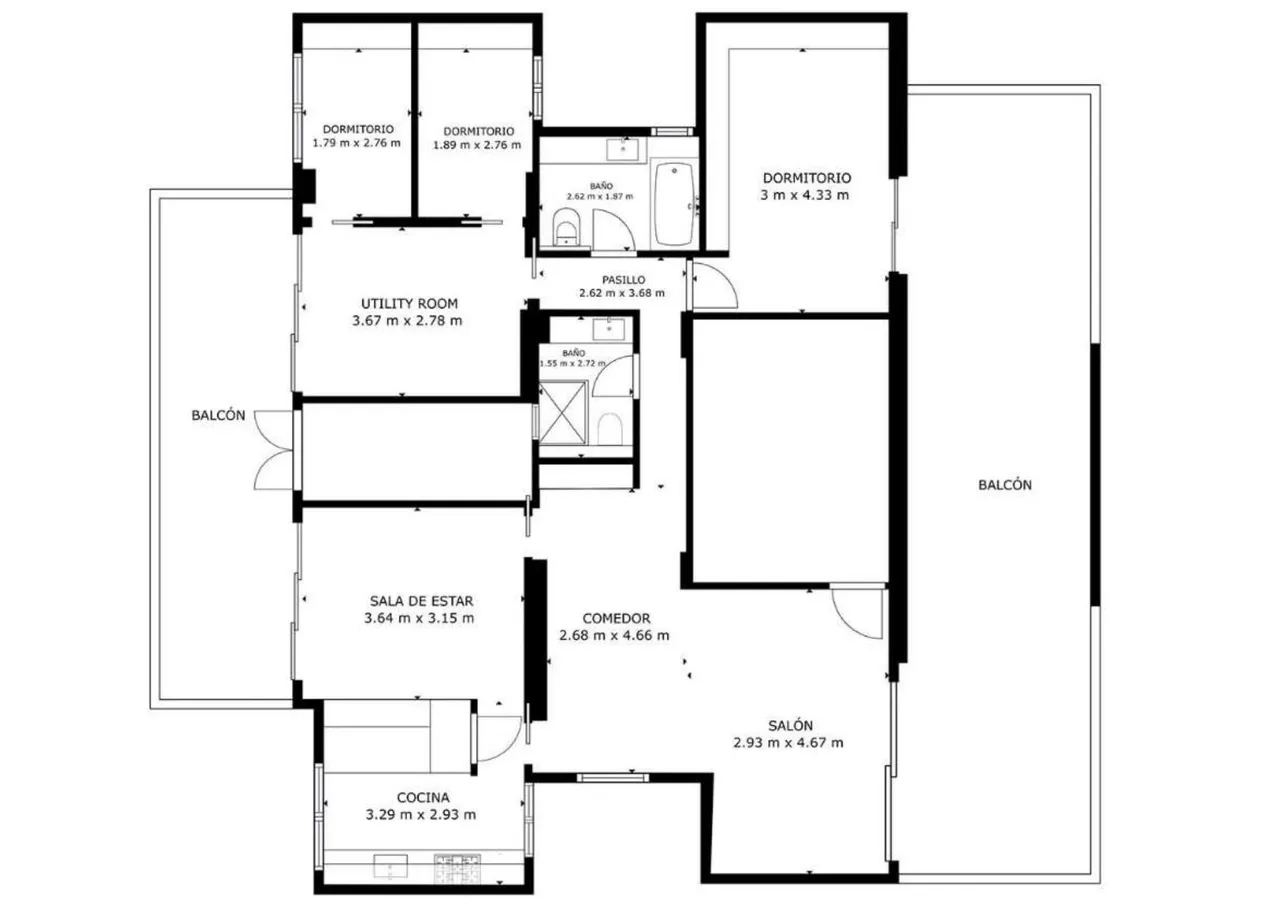 living - Piso de 130m² con 70m² terraza en venta en El Pla del Remei - Plano del piso - 1
