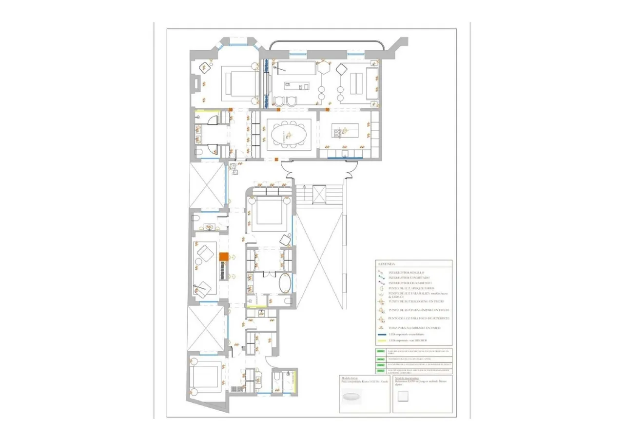 living - Piso de 322m² en venta en Almagro, Madrid - Plano del piso - 1