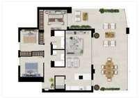 living - Promoción de obra nueva de Pisos en venta en Nueva Andalucía, Costa del Sol. - Plano del piso thumbnail - 3