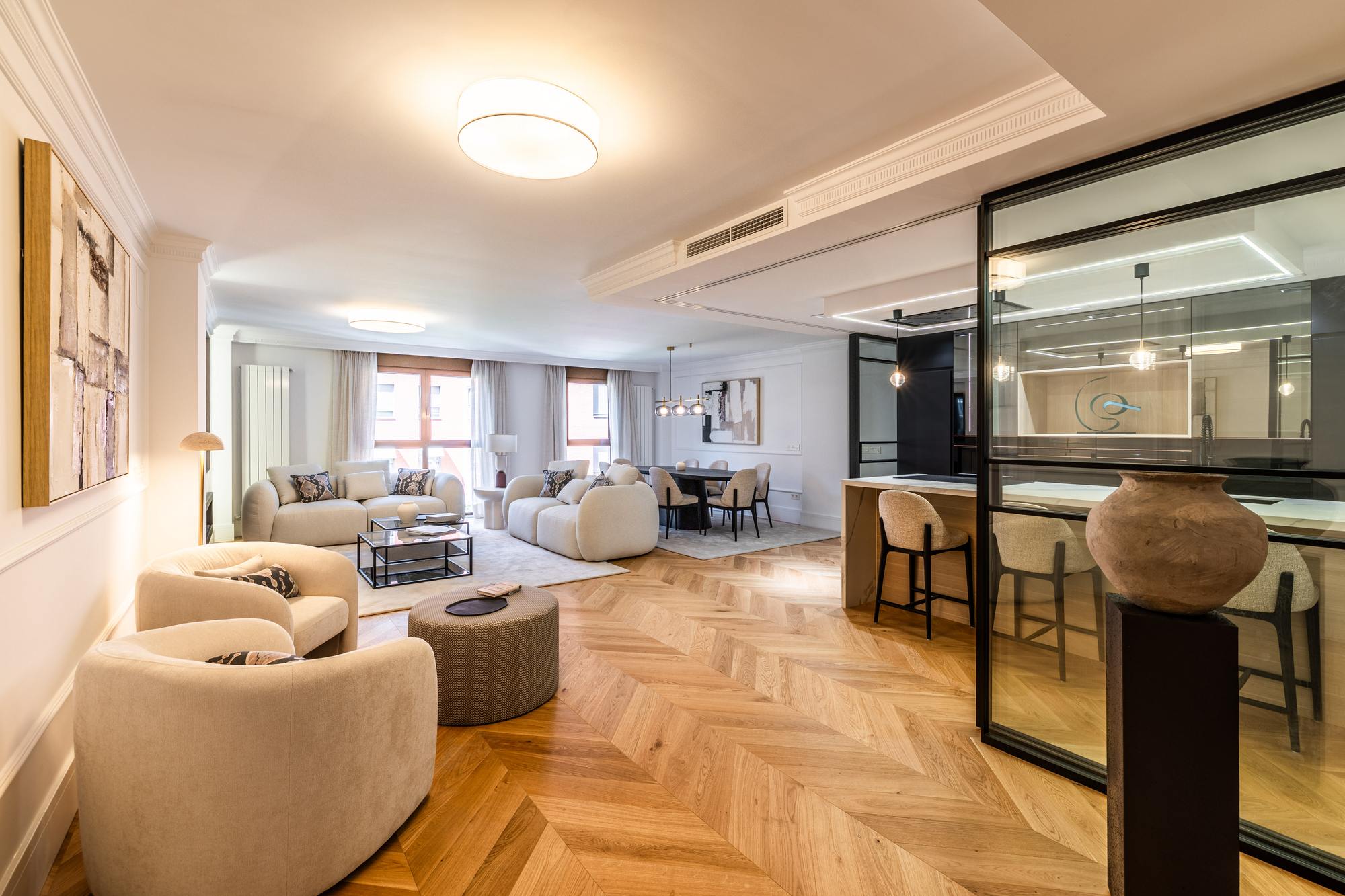 living - Piso de 225m² en venta en Recoletos, Madrid - gallery - 2