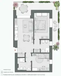 Two Bedrooms Compact of 88 sqm - Edificio C4 - LivinUp  | Milano - Floor Plan thumbnail - 1