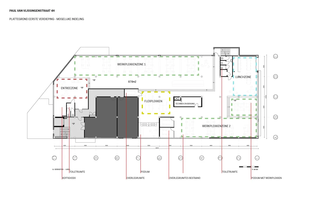 office - De Kauwgomballenfabriek - Bestaande Bouw - Office - Dils - Plan d'étage - 1
