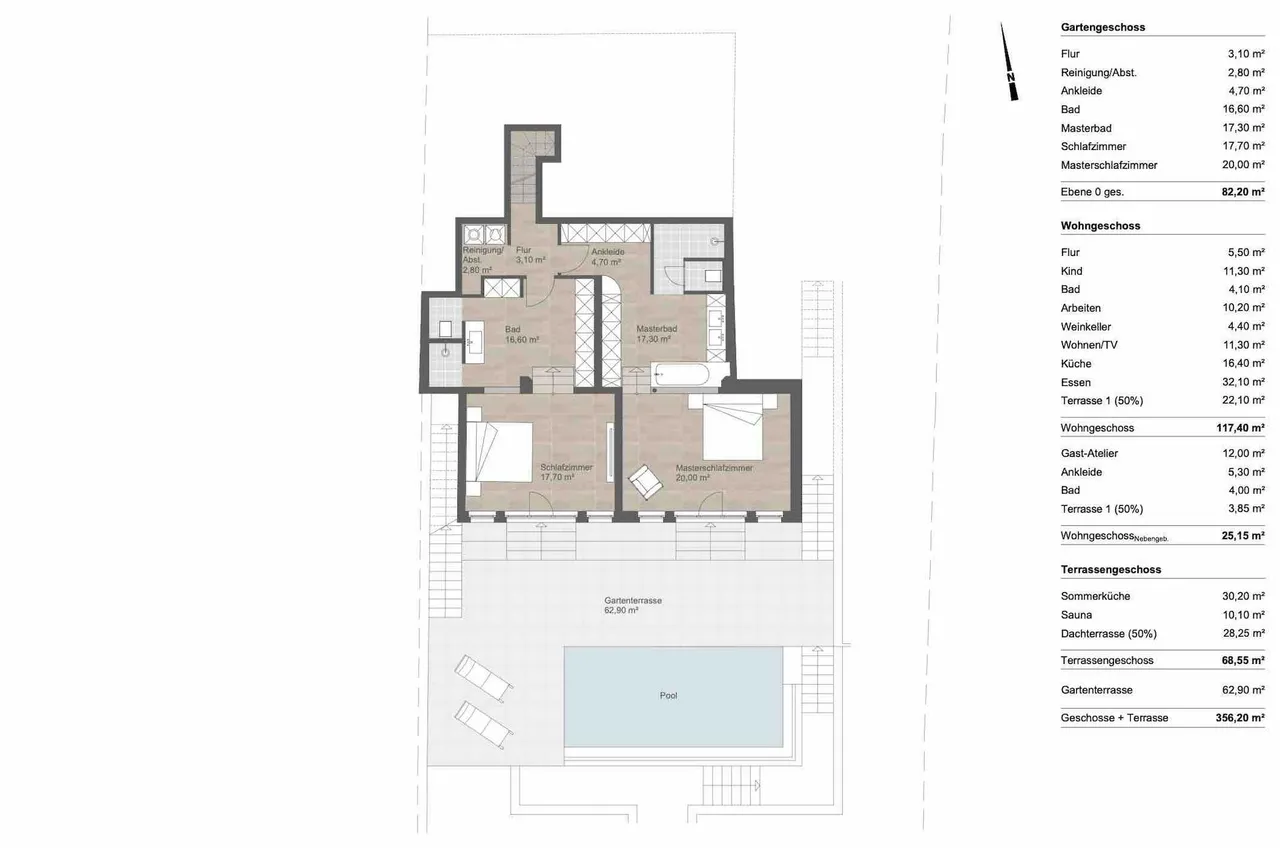 living - 400m² house / villa with 115m² terrace for sale in Palma de Mallorca - Floor Plan - 1