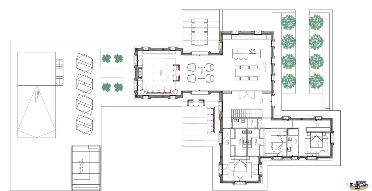 living - 368m² country house for sale in Pollensa, Balearic Islands - Floor Plan - 1