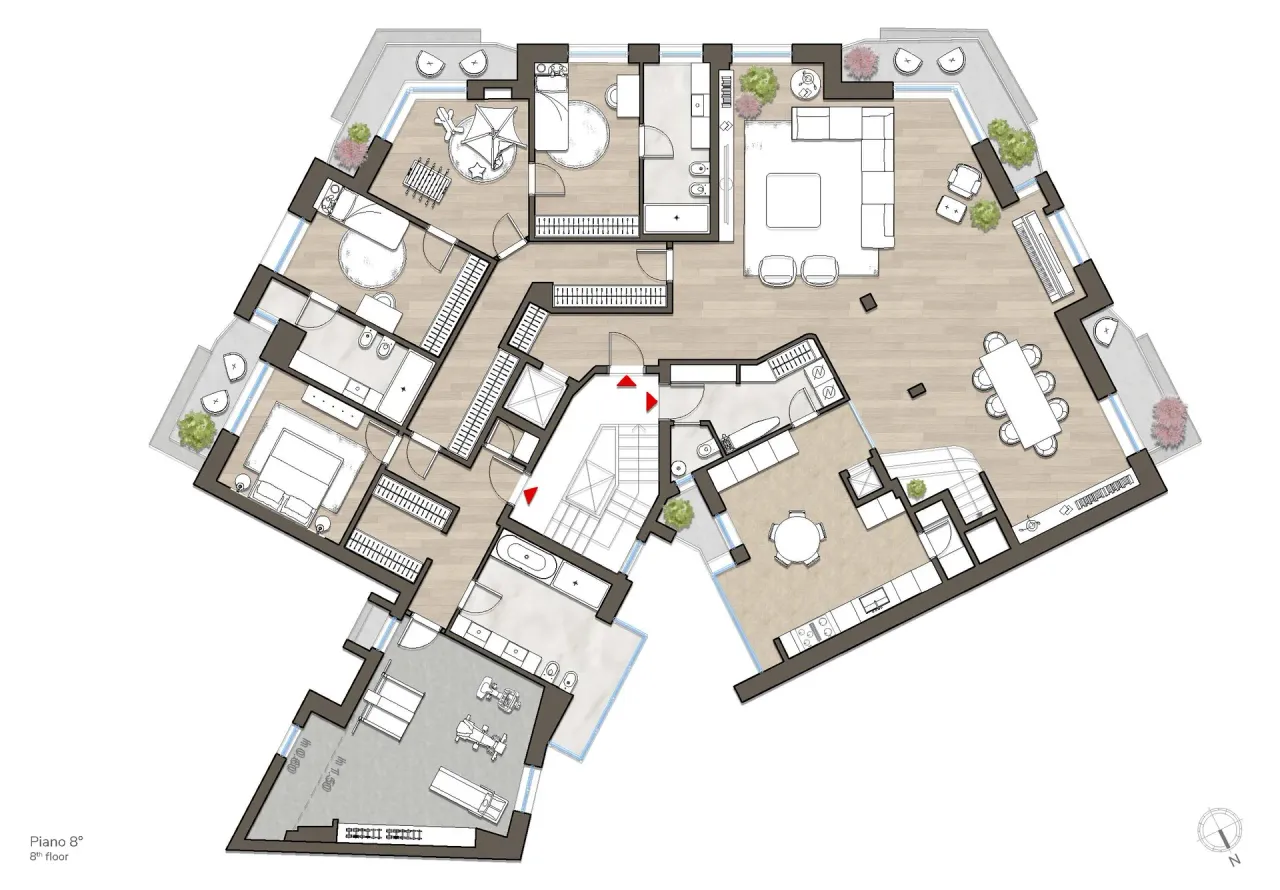 living - Porta Venezia - Living - Dils - Plan d'étage - 1