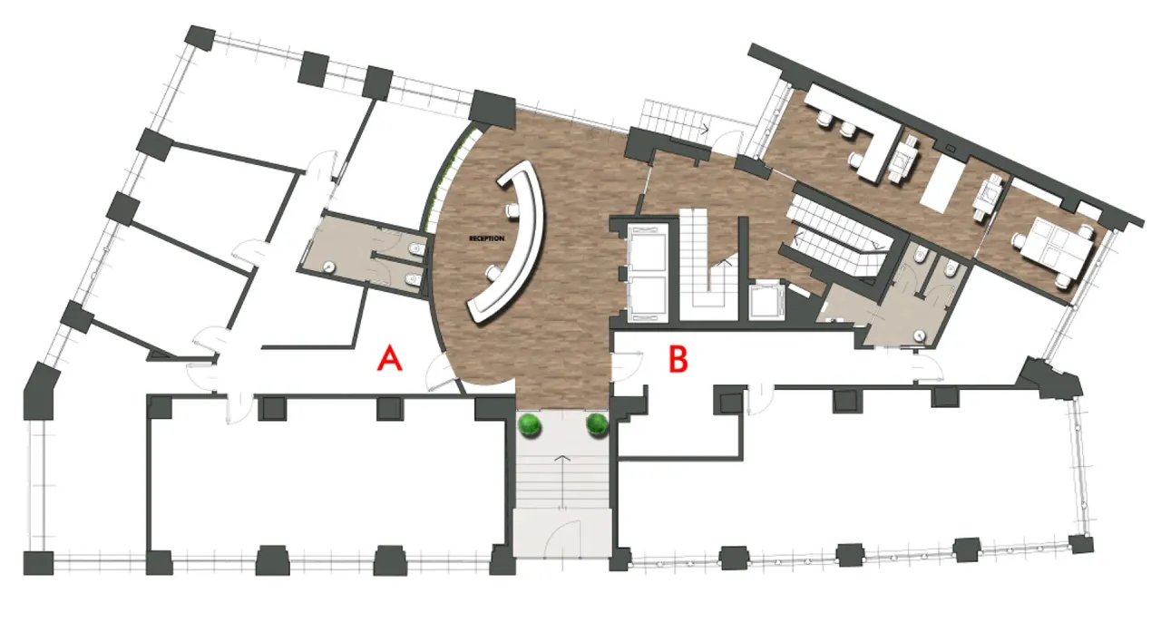 office - Giardini 7 - Kantoor - Dils - Verdiepingsplan - 1