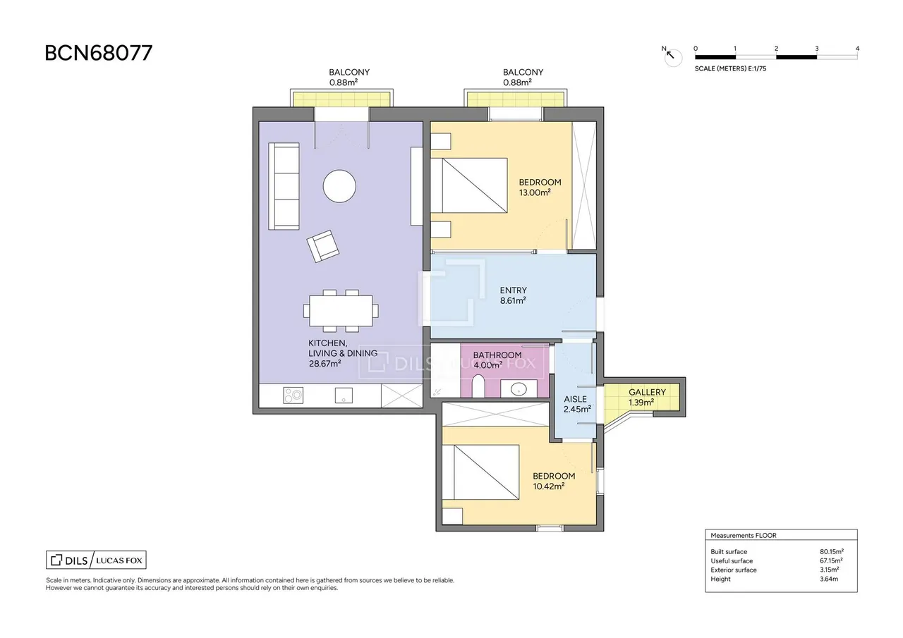 living - 167m² apartment for sale in El Born, Barcelona - Floor Plan - 1
