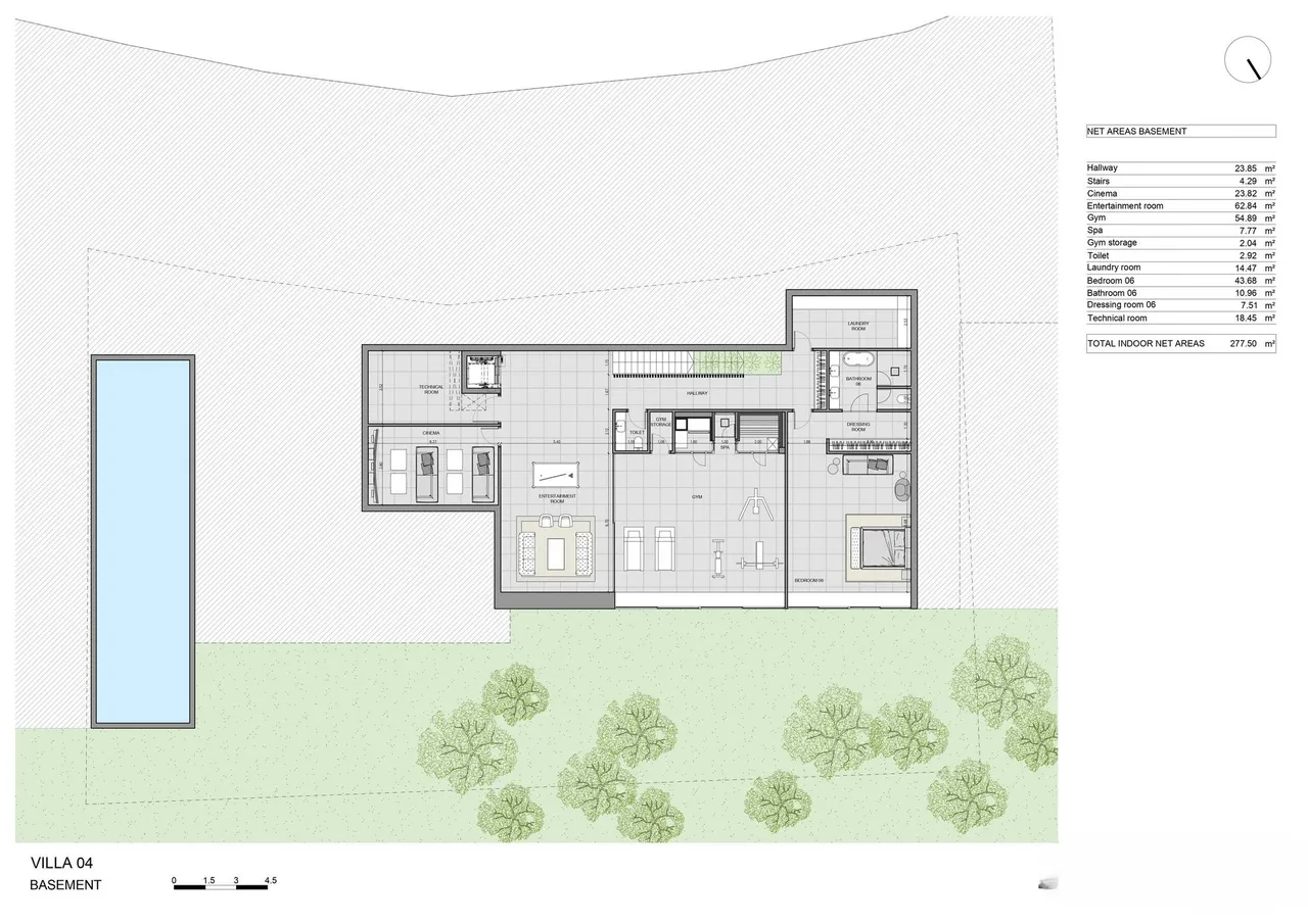 living - Parcela de 664m² con 378m² terraza en venta en Son Vida - Plano del piso - 4