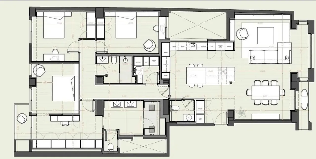 living - Piso de 197m² en alquiler en El Pla del Remei, Valencia - Plano del piso - 1
