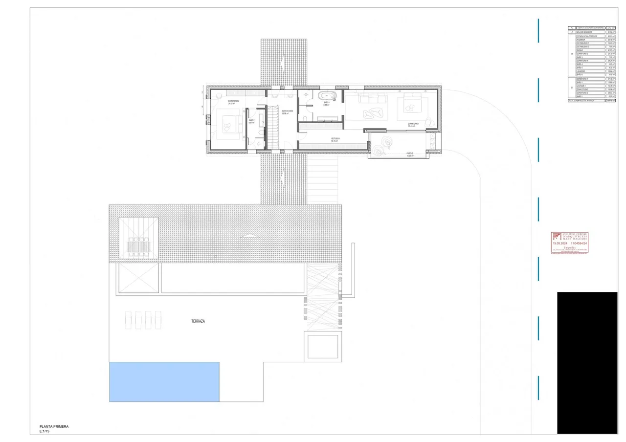 living - Casa rural de 556m² con 165m² terraza en venta en Santanyí - Plano del piso - 2
