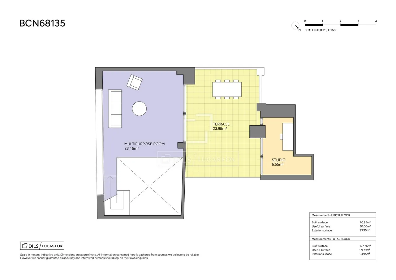 living - 128m² penthouse with 24m² terrace for sale in Vila Olímpica - Floor Plan - 2