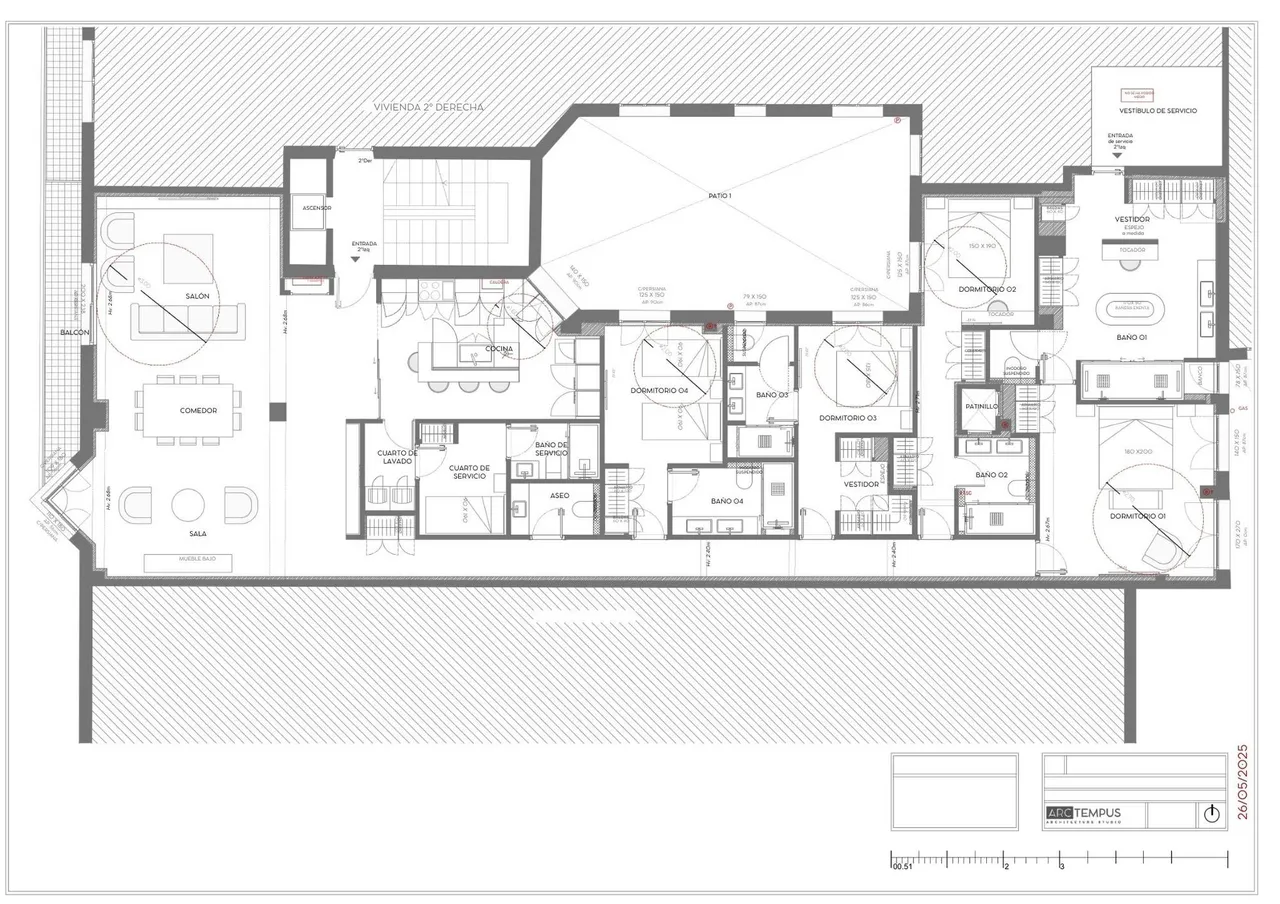 living - Piso de 275m² con 14m² terraza en venta en Goya, Madrid - Plano del piso - 1