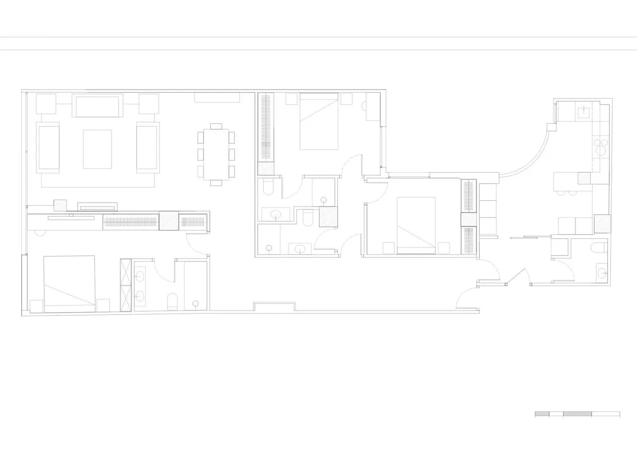 living - Piso de 153m² en venta en Goya, Madrid - Plano del piso - 1
