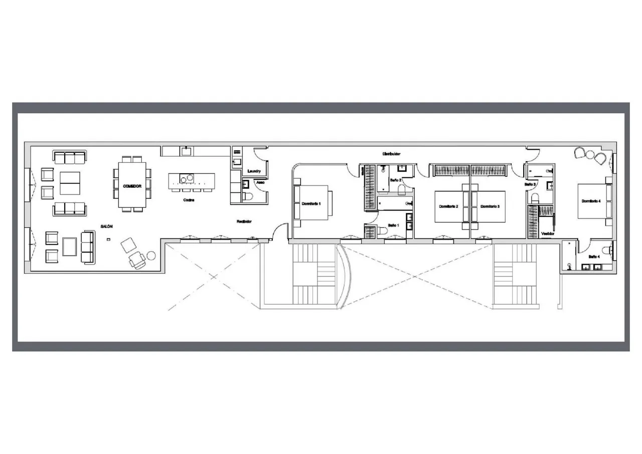 living - 243m² apartment for sale in Castellana, Madrid - Floor Plan - 1