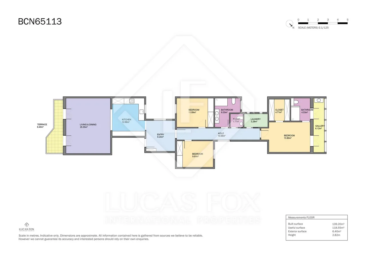 living - 137m² apartment with 6m² terrace for sale in Eixample Right - Floor Plan - 1