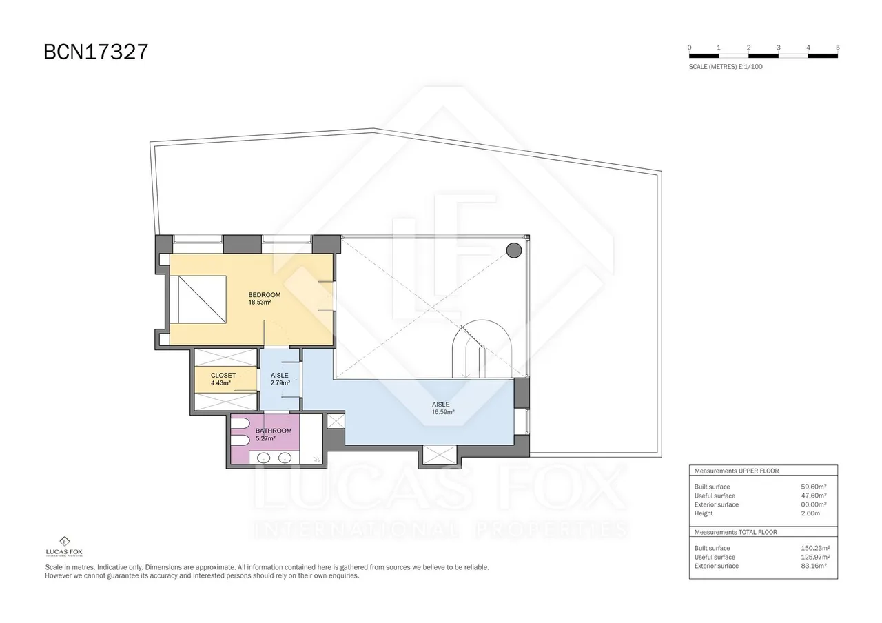 living - Ático de 150m² con 83m² terraza en venta en Diagonal Mar - Plano del piso - 2