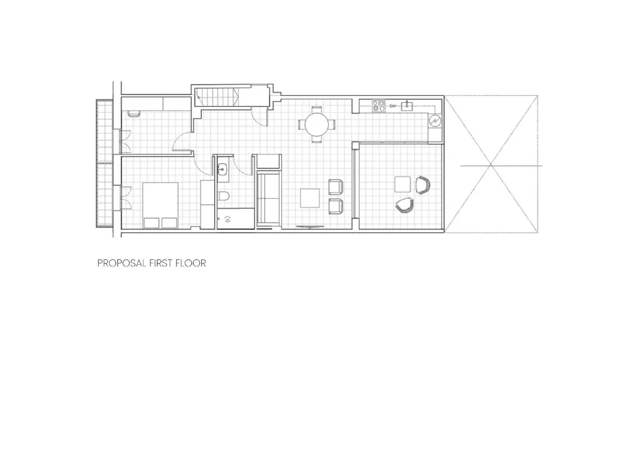 living - Piso de 85m² en venta en Playa Malvarrosa/Cabanyal - Plano del piso - 1
