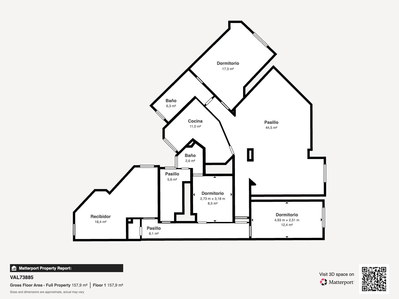 living - Piso de 162m² en venta en Gran Vía, Valencia - Plano del piso - 1