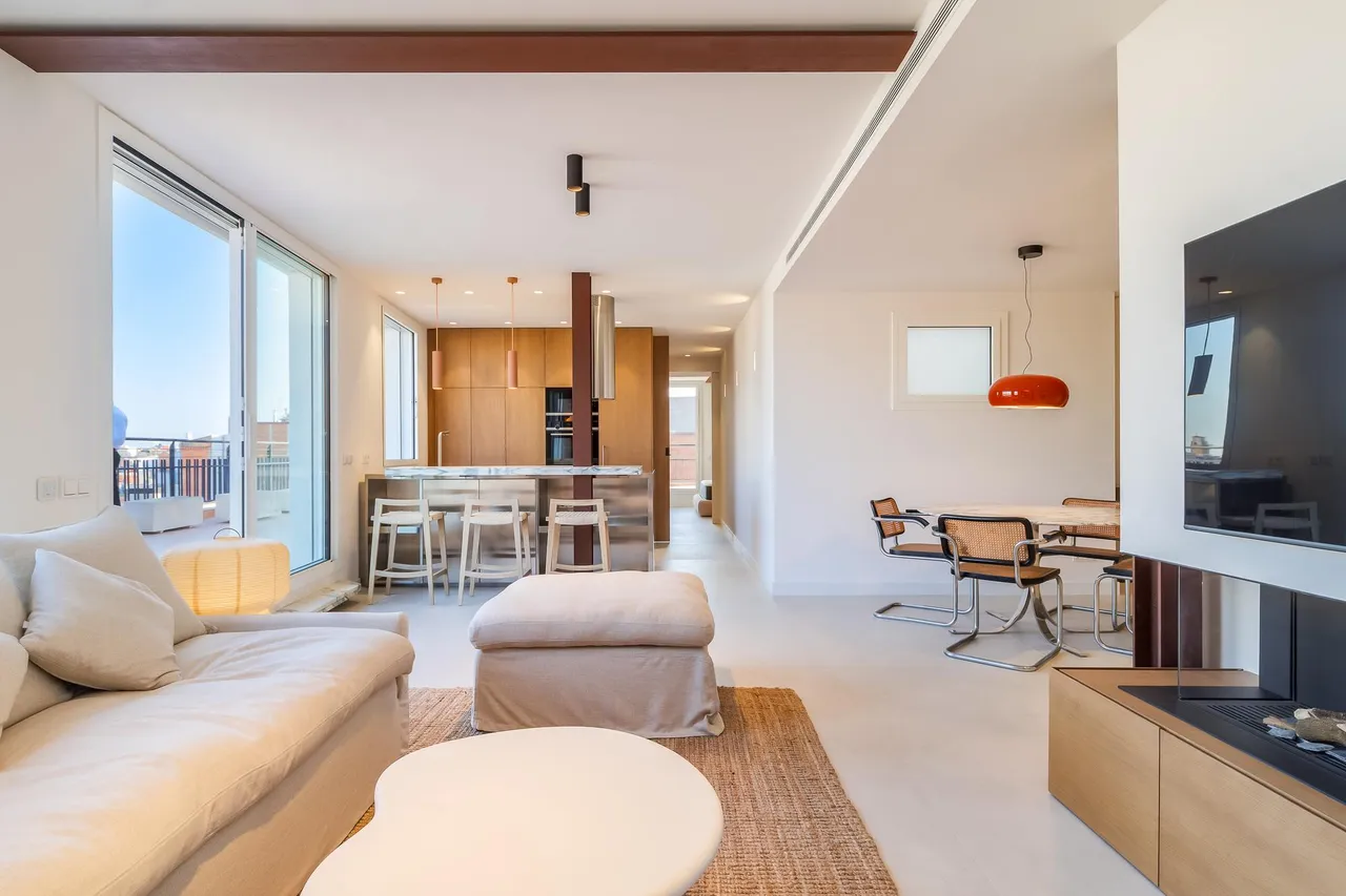 living - Ático de 117m² con 107m² terraza en venta en Les Corts - gallery - 8