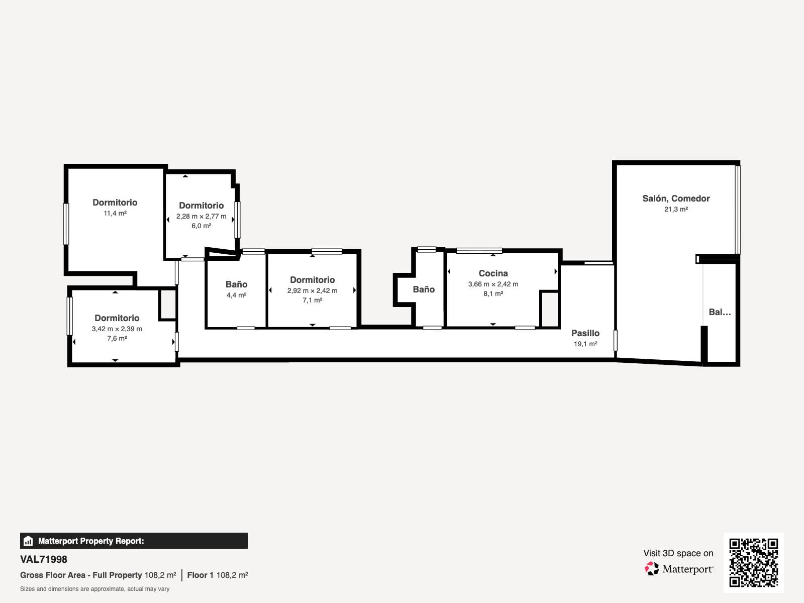 living - 116m² apartment for sale in Extramurs, Valencia - Floor Plan thumbnail - 1