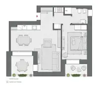 One Bedroom of 77 sqm - Edificio C2 - LivinUp  | Milano - Floor Plan thumbnail - 1