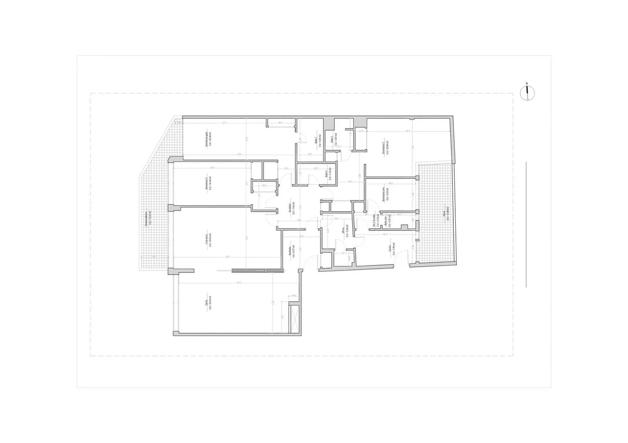 living - 235m² apartment with 15m² terrace for sale in Almagro - Floor Plan - 1